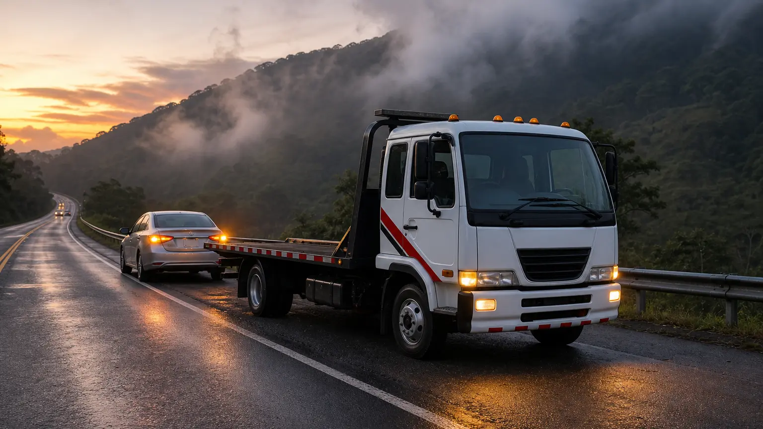 Grúa de plataforma de Transportes Freyzen — Asistencia en carretera