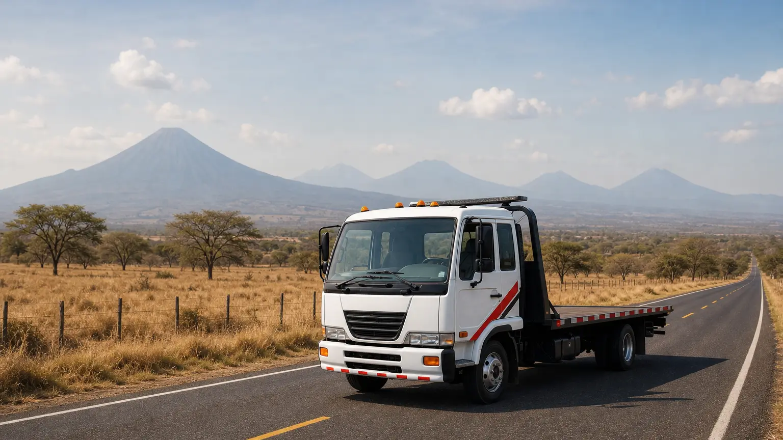 Grúa de plataforma de Transportes Freyzen en Liberia
