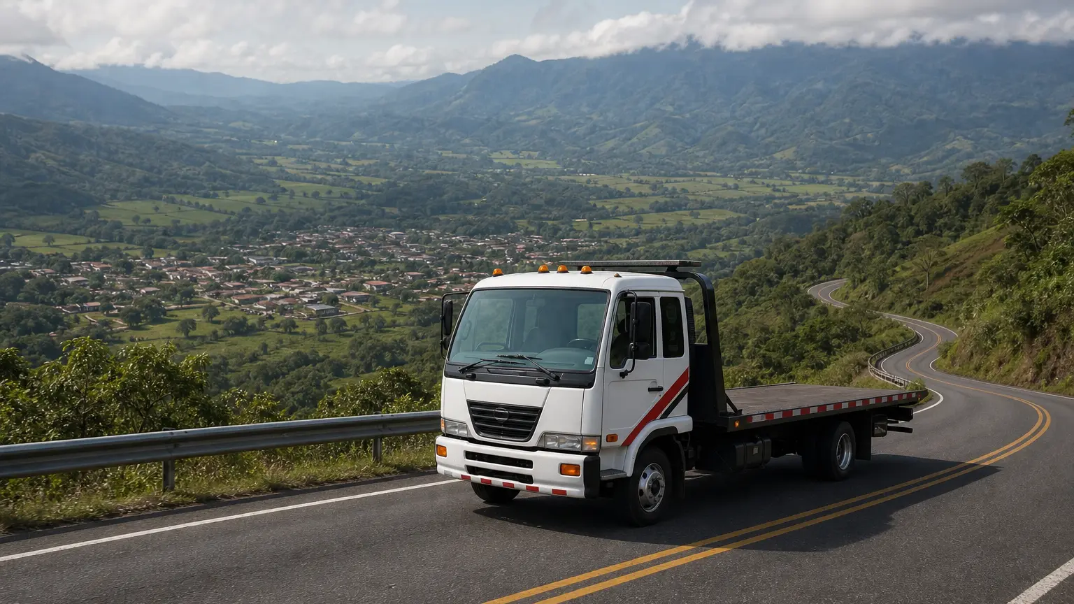 Grúa de plataforma de Transportes Freyzen en Pérez Zeledón