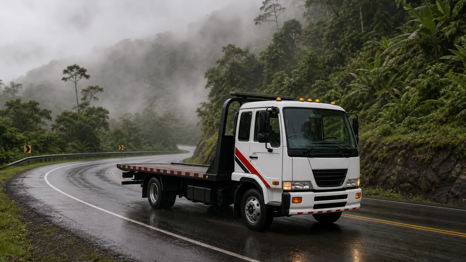Grúa de plataforma de Transportes Freyzen en Zona Sur