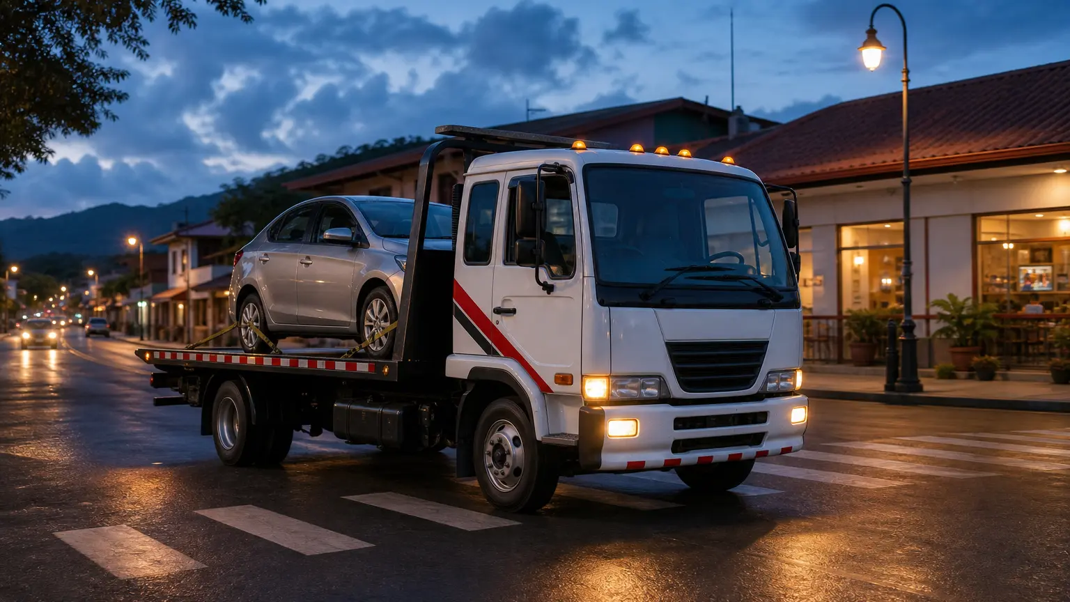 Grúa de plataforma de Transportes Freyzen — Remolque de vehículos