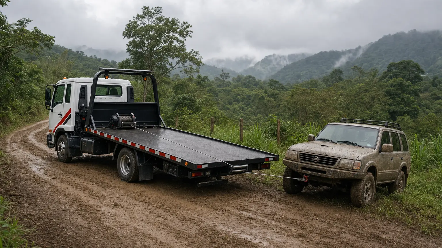 Grúa de plataforma de Transportes Freyzen — Rescate de vehículos