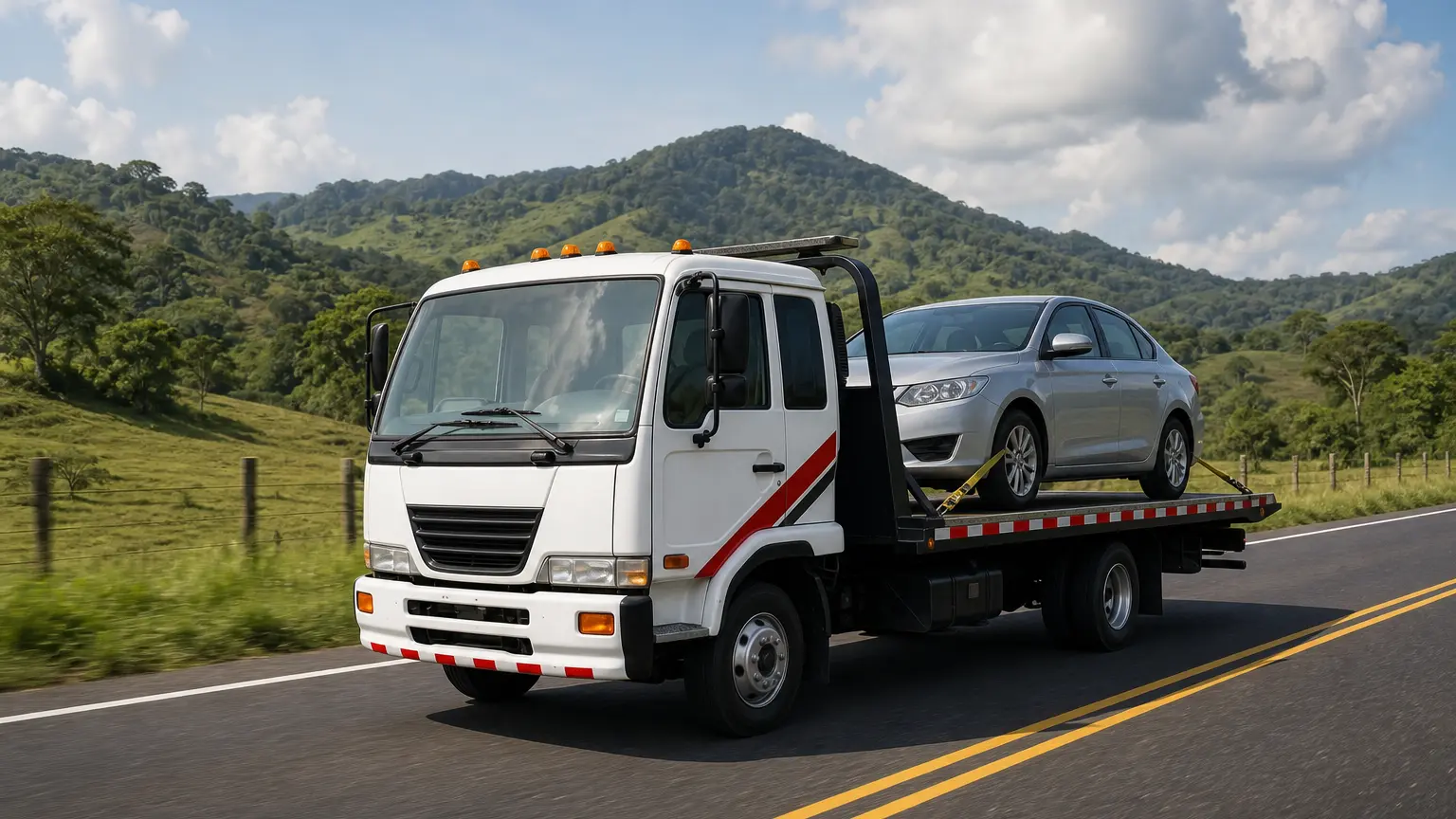 Grúa de plataforma de Transportes Freyzen — Traslado de vehículos
